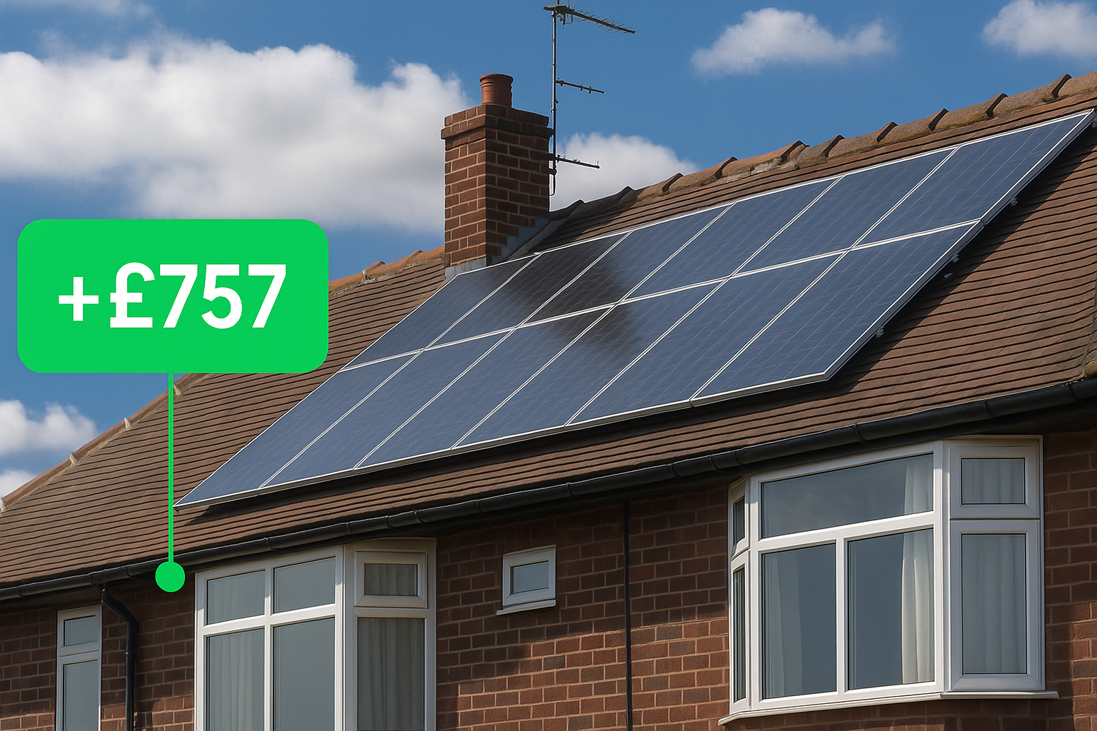 Modern UK roof with solar array